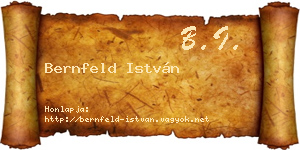 Bernfeld István névjegykártya